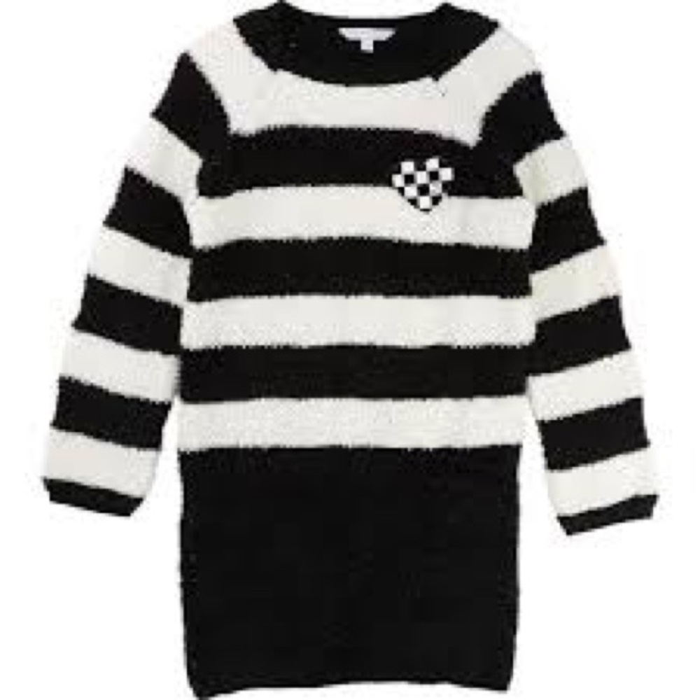 Pristine LITTLE MARC JACOBS BLACK & WHITE STRIPED DRESS